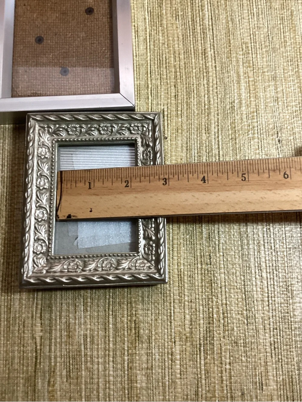 Mixed Silver Tone  Photo Frame Set Variety of Sizes lot of 4